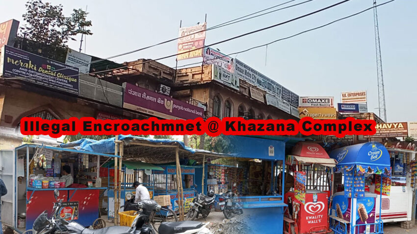 Illegal encroachment at Khazana Complex
