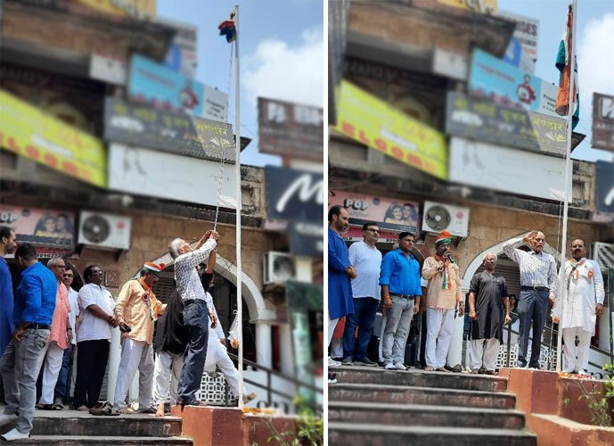 flag hoisting at khazana complex, ashiyana, lucknow